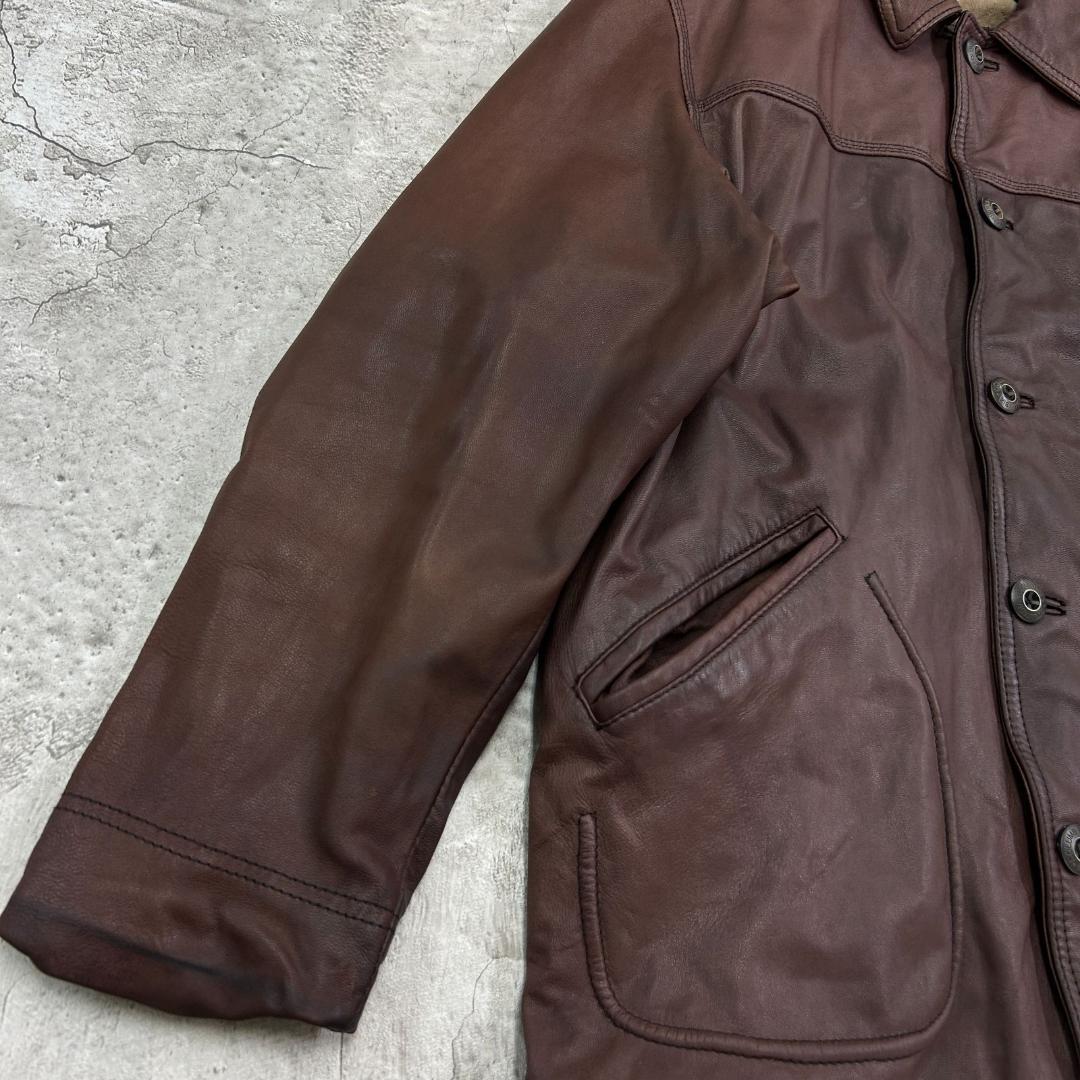 h*y様 columbia　レザーカーコート　レザージャケット　古着　ブラウン