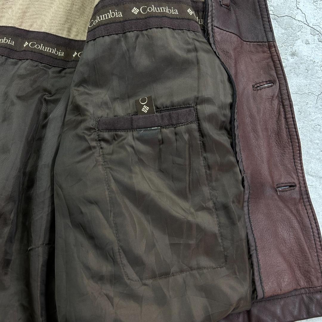 h*y様 columbia　レザーカーコート　レザージャケット　古着　ブラウン