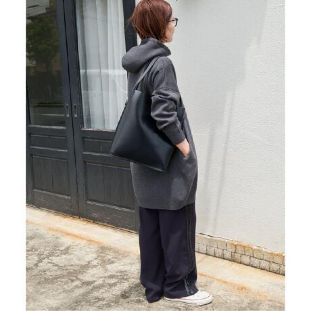 Spick&Span オーバーサイズ フーテッドニット　グレー