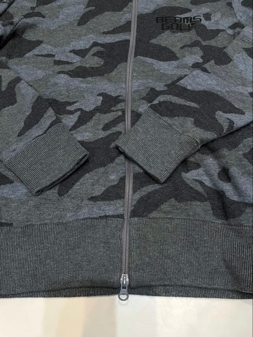 美品　ビームスゴルフ　beams golf フルジップ　セーター　ニット　迷彩