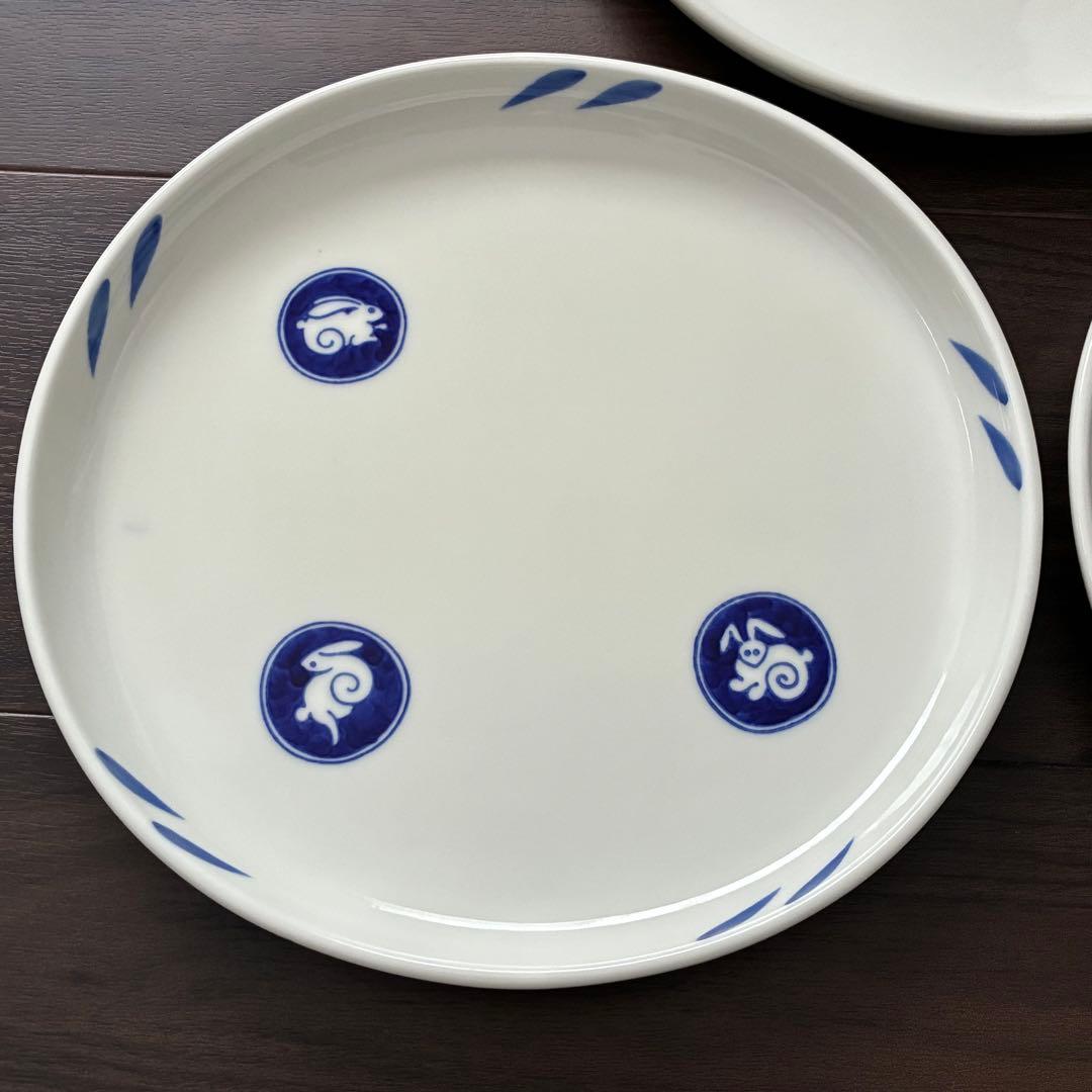 深川製磁 うさぎ 皿 3枚
