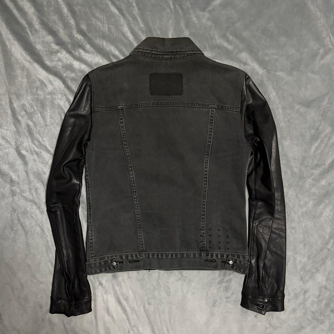 ジャケット・アウター KSUBI leather sleeve denim jacket