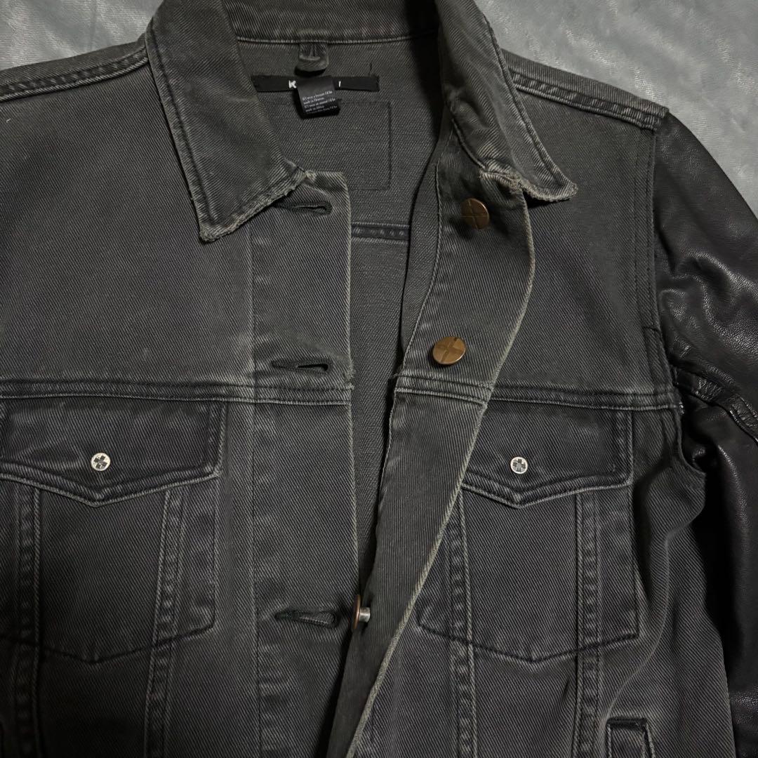 ジャケット・アウター KSUBI leather sleeve denim jacket