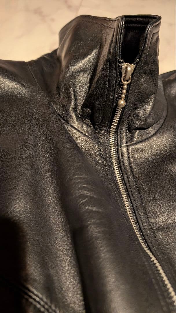 定価80万 PIERRE BALMAIN ラムレザー ロングジップブルゾン