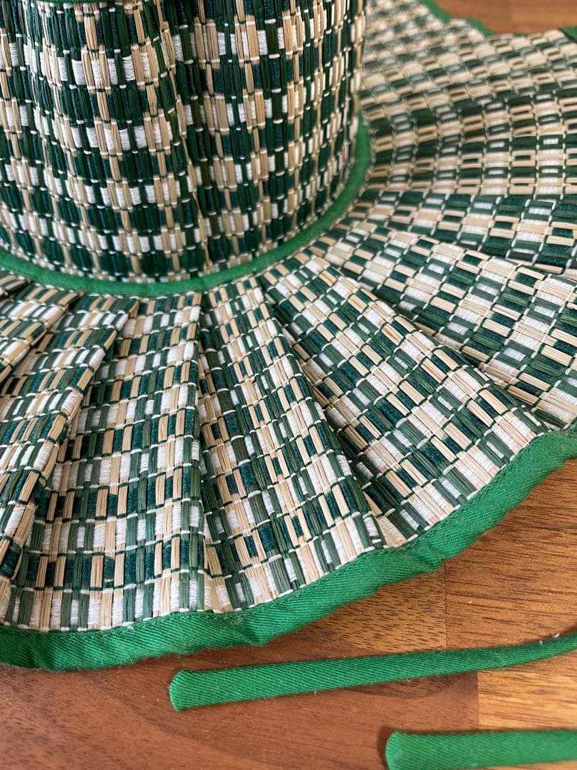 【美品】Lorna Murray 麦わら帽子 M グリーン