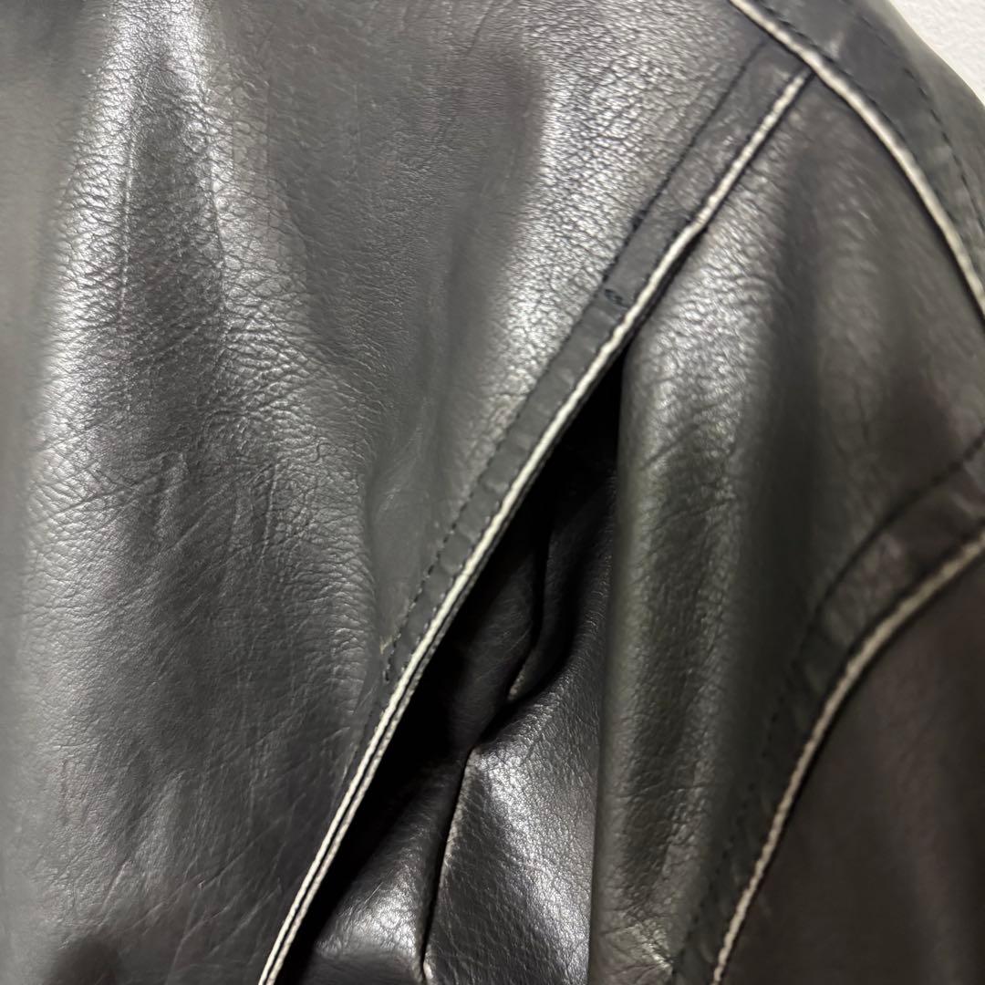 未使用 WYM LIDNM レザージャケット ボア ヴィンテージブラック