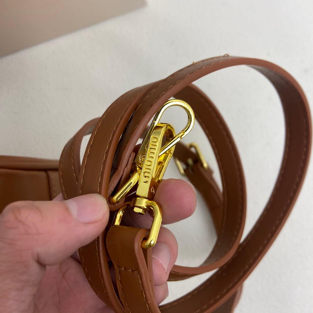 Miu Miu レザーボーリングバッグ キャラメルブラウン 2WAY