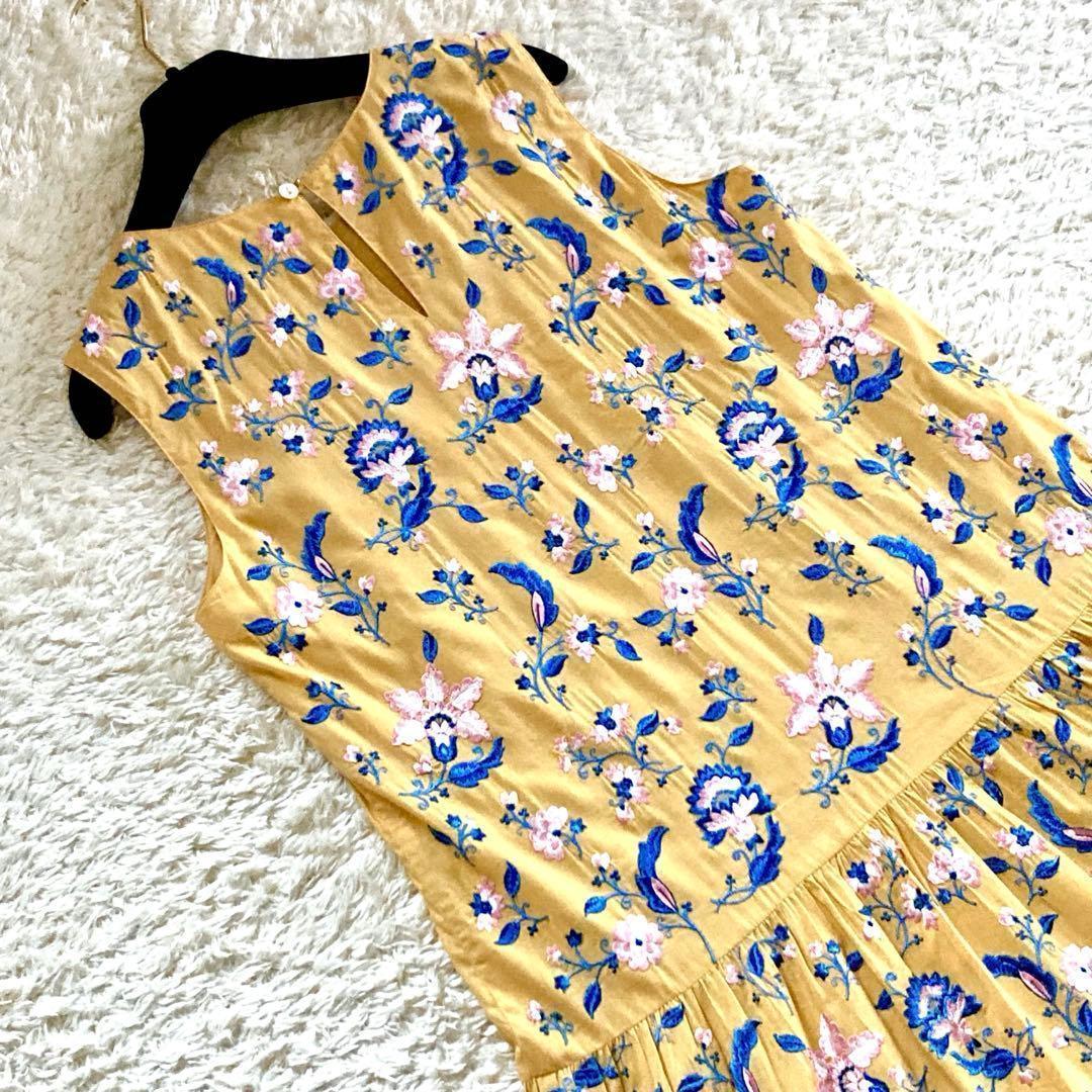 【25年 極美品】グレースコンチネンタル ティアードロングワンピース 花刺繍