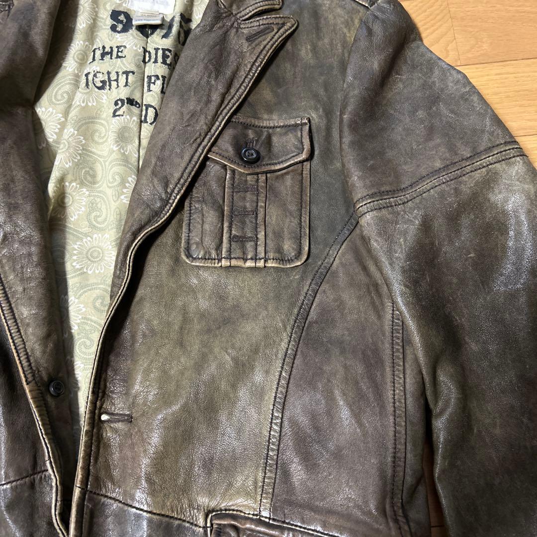DIESEL 羊革 レザーテーラードジャケット