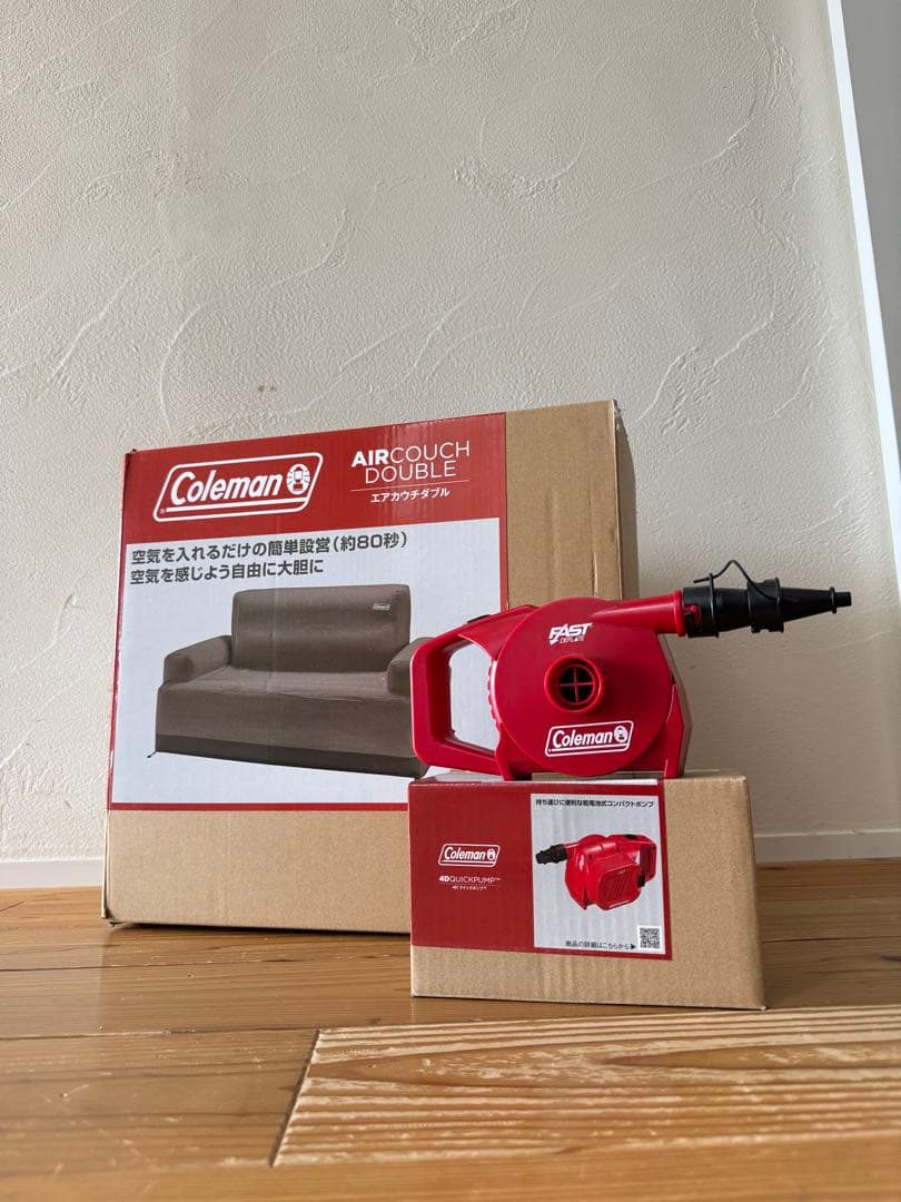 【週末セール】Coleman エアカウチダブル ＋ 4Dクイックポンプ セット
