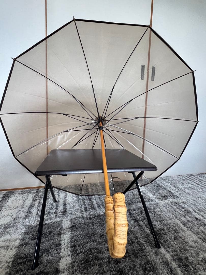 トラディショナルウェザーウェア BAMBOO CLEAR UMBRELLA 茶