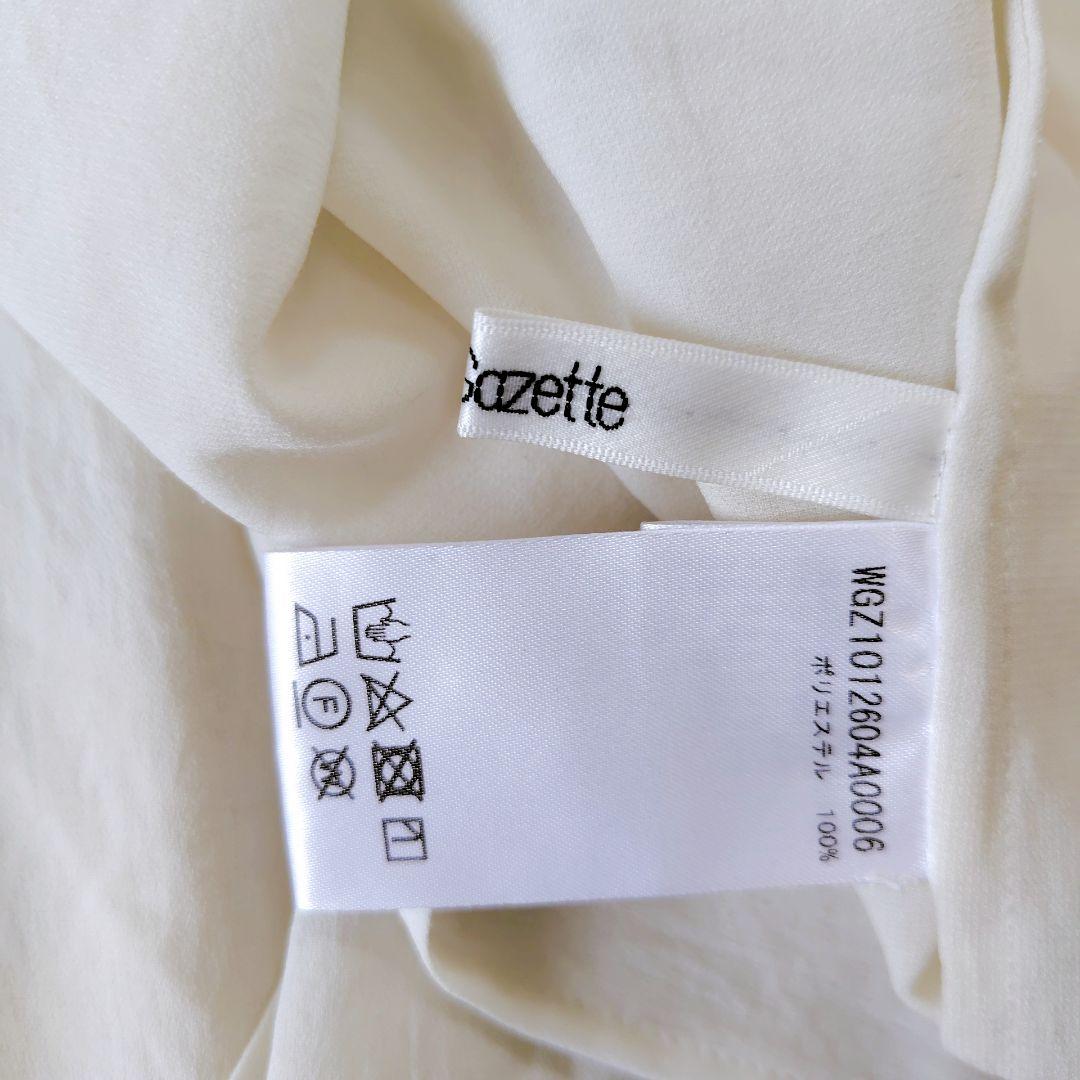 【Whim Gazette】春人気 ボウタイブラウス アイボリー とろみ素材