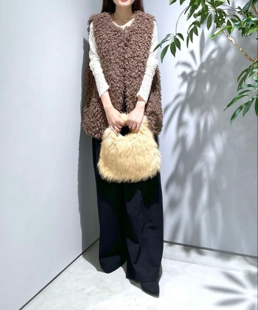 新品 GALLEST プードルライクファージレ ブラウン