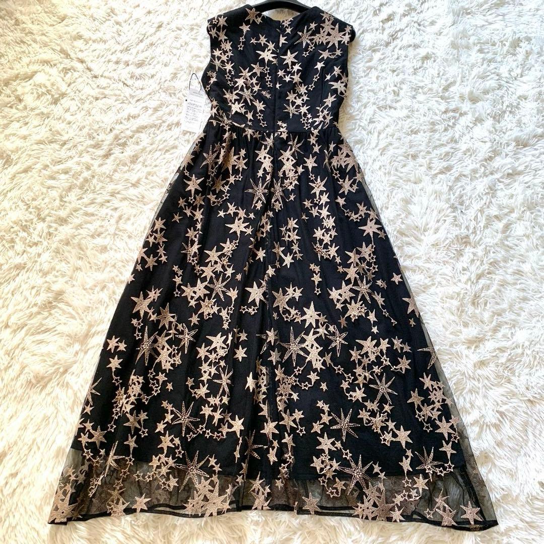 新品✨高級感 グレースコンチネンタル スター刺繍フレアドレス ワンピース ラメ