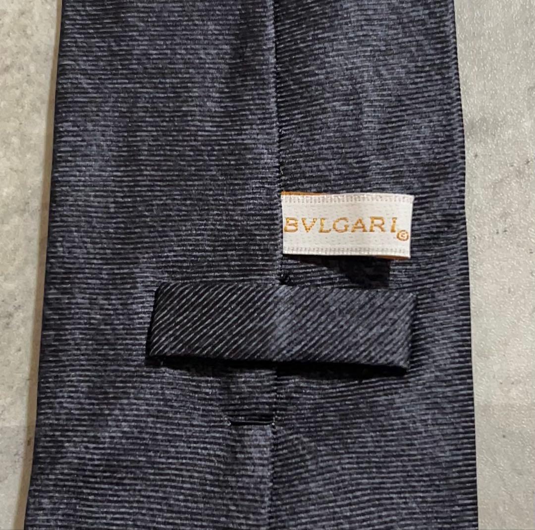 BVLGARI ネクタイ ソリッド ブラック セッテピエゲ