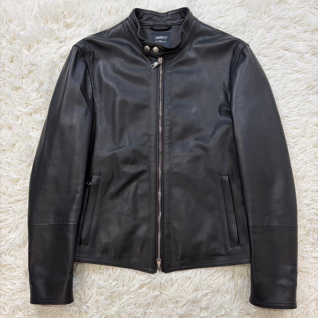 【極美品】エンメティ JURI GIAPPONE124 カーフスキン 黒 46