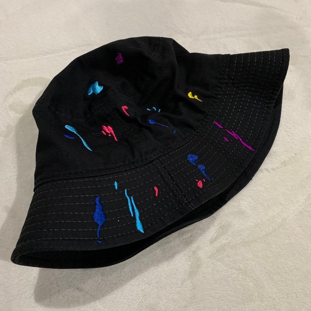新品◎NEW ERA刺繍バケットハットブラック正規品◎M/Lサイズユニセックス黒