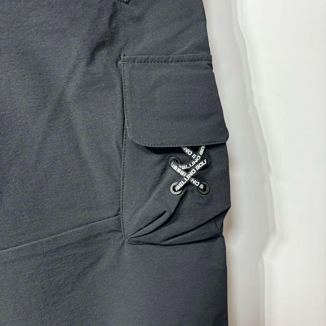新品 ラッセルノ ゴルフ カーゴ ロングパンツ ブラック XL 6 カーゴパンツ