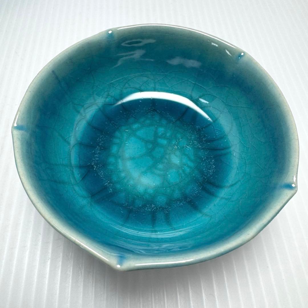 九谷焼 伊豆蔵寿郎 長寿 小鉢 小皿 5客セット 伝統工芸 工芸 食器 青緑