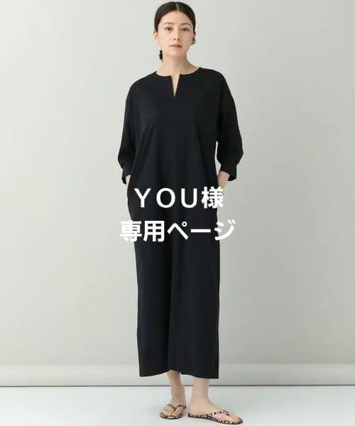 【Curensology】フロントスリットワンピース　ネイビー