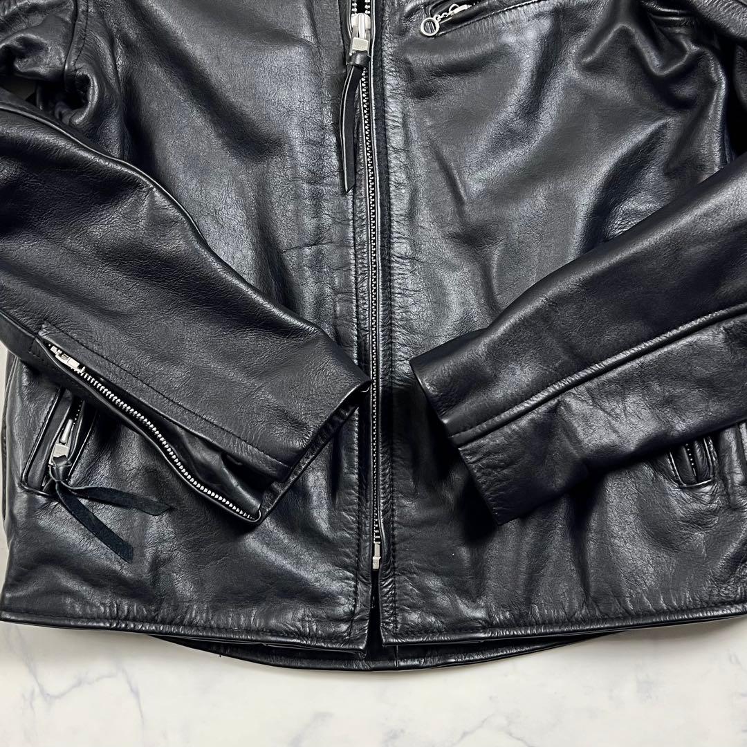 美品 デイトナ ライダースジャケット Lサイズ シングル 牛革 ブラック 黒