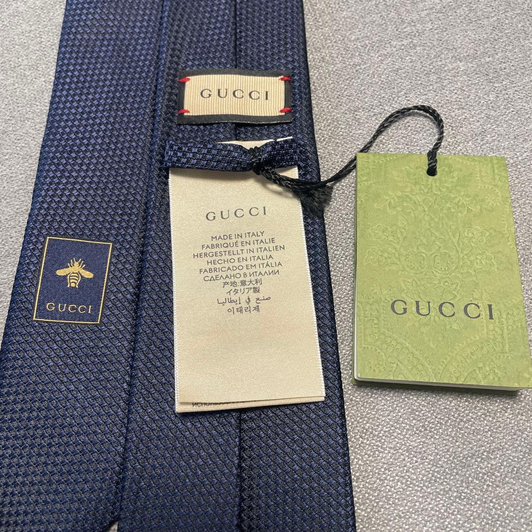 新品未使用タグ付き　GUCCI グッチ　ネクタイ　ネイビー