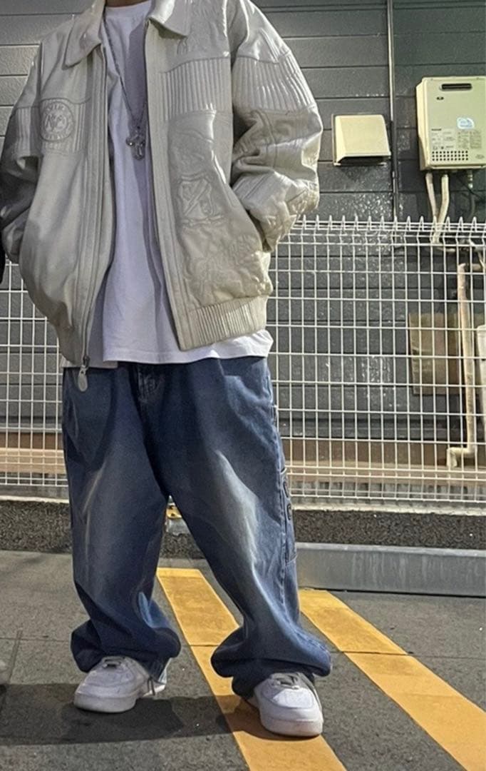 avirex レザージャケット XL 刺繍入り　bboy 00s 90s