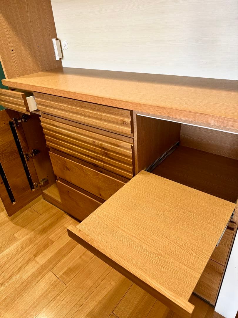 【美品】河口家具 キッチンボード 食器棚(クラッシュゲート、アクタス、カリモク