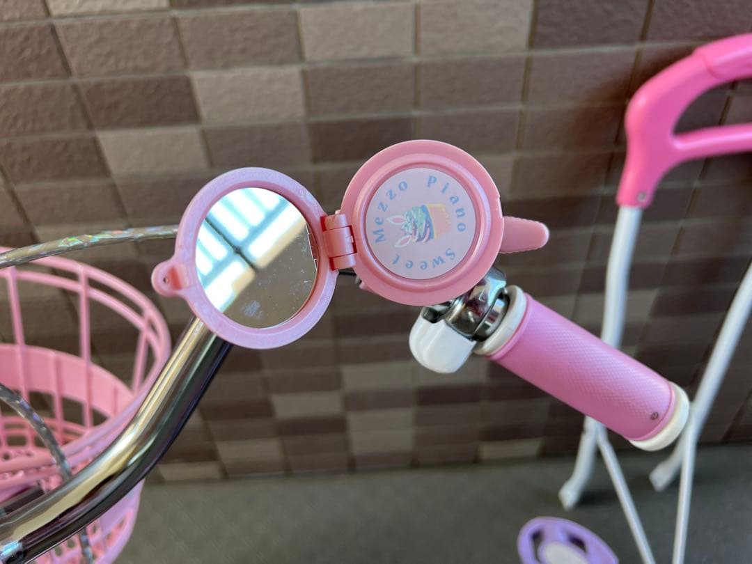 引き取り希望！メゾピアノ16インチ女の子自転車美品　補助輪、補助バー付き