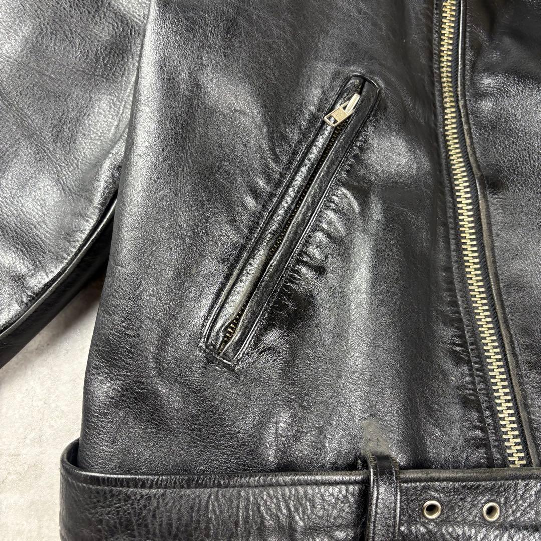 ハーレーダビッドソン　HARLEY ダブル　レザー　ライダースジャケット　L 黒