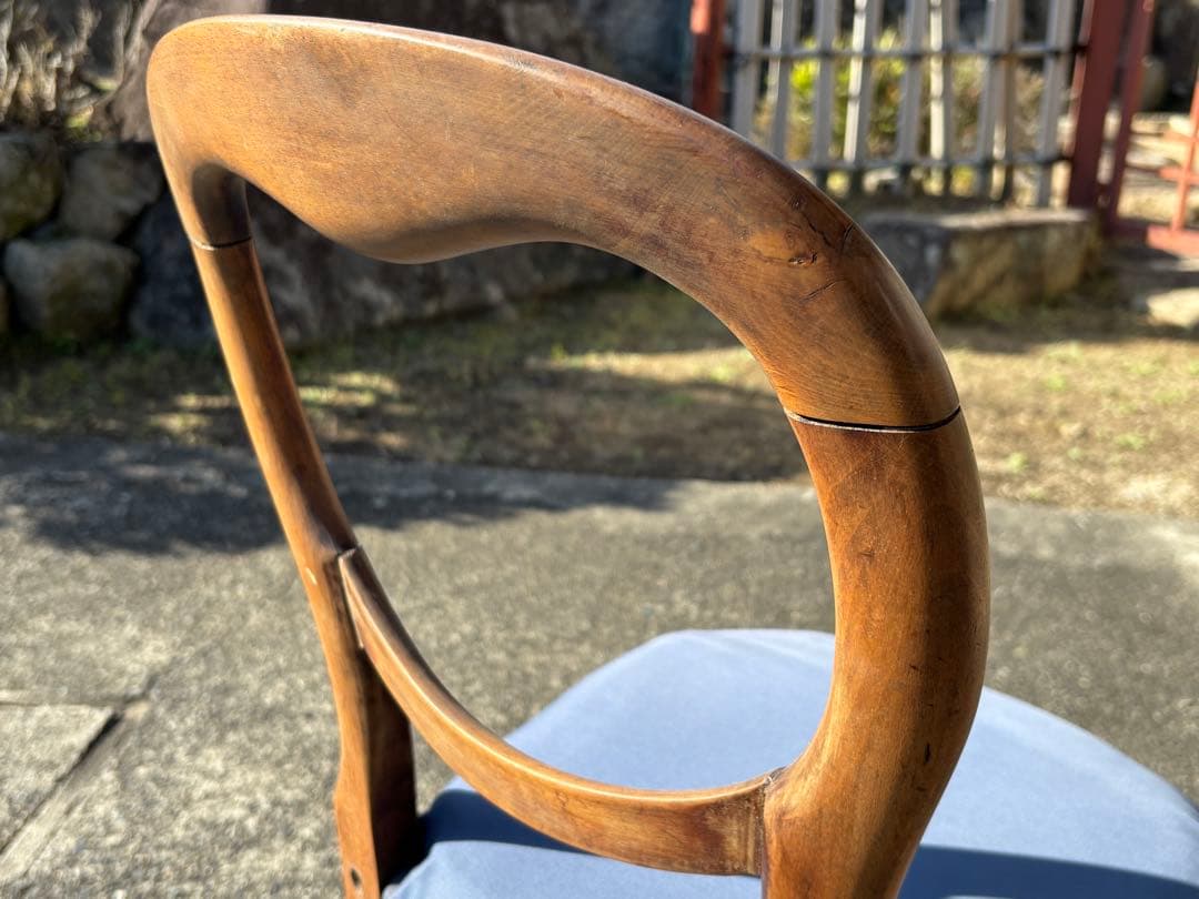 バルーンバック アンティーク チェア 木製 鋲打 椅子 古家具 古道具
