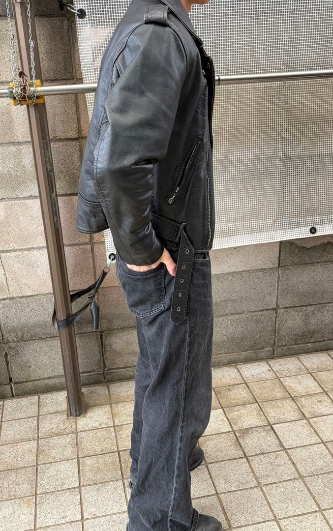 NUVISION レザージャケット 牛革 ライダース 短丈 y2k