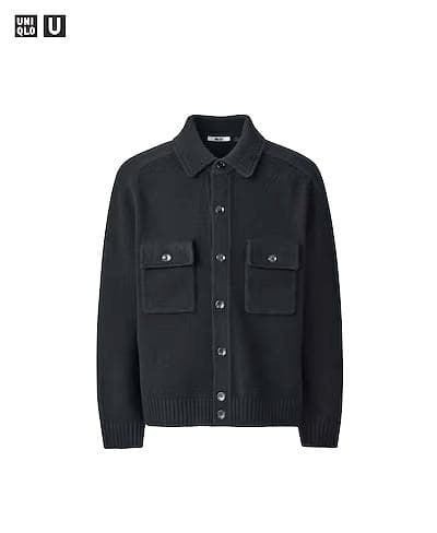 【新品】ユニクロ U　ラムニットジャケット S ブラック
