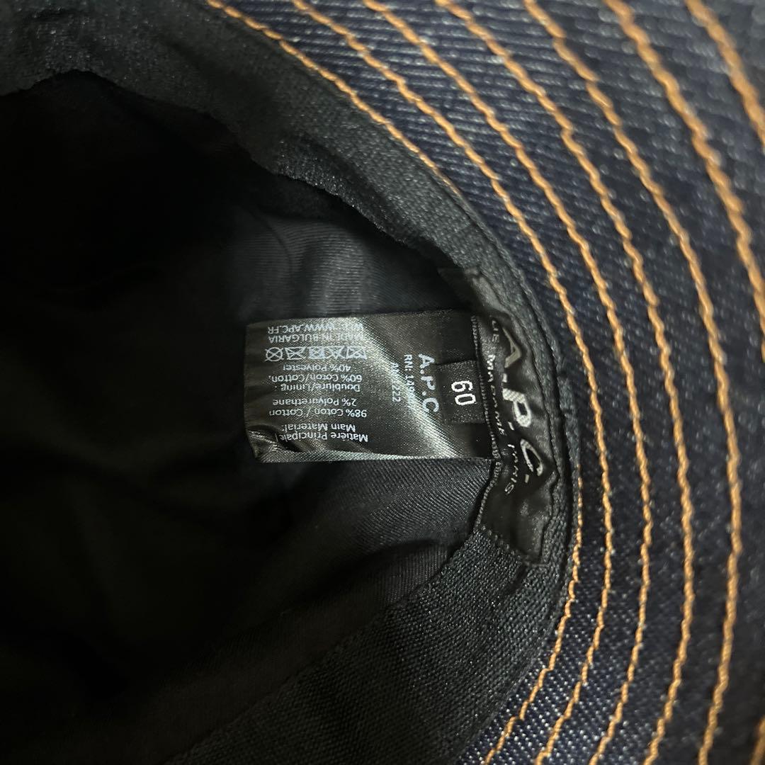 A.P.C.アーペーセーバケットハット帽子デニムユニセックス インディゴ