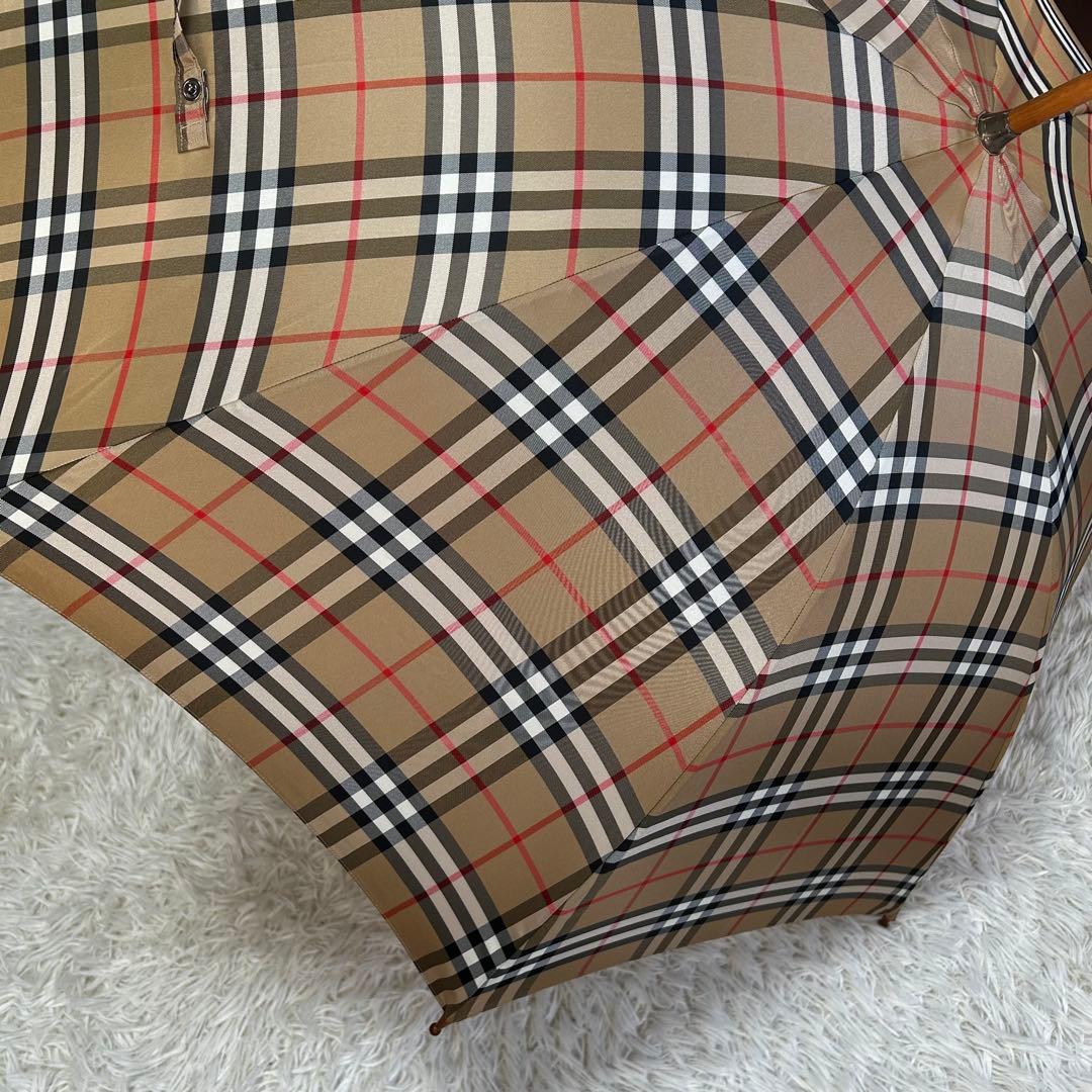 新品未使用 バーバリー ノバチェック 長傘 木製ハンドル　男女兼用