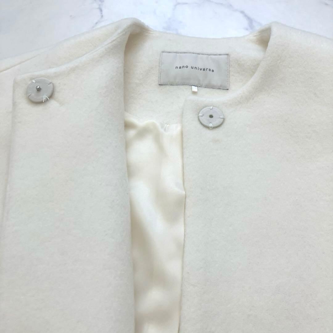 上質✨24AW ナノユニバース ウールカシミヤノーカラーミドル丈コート