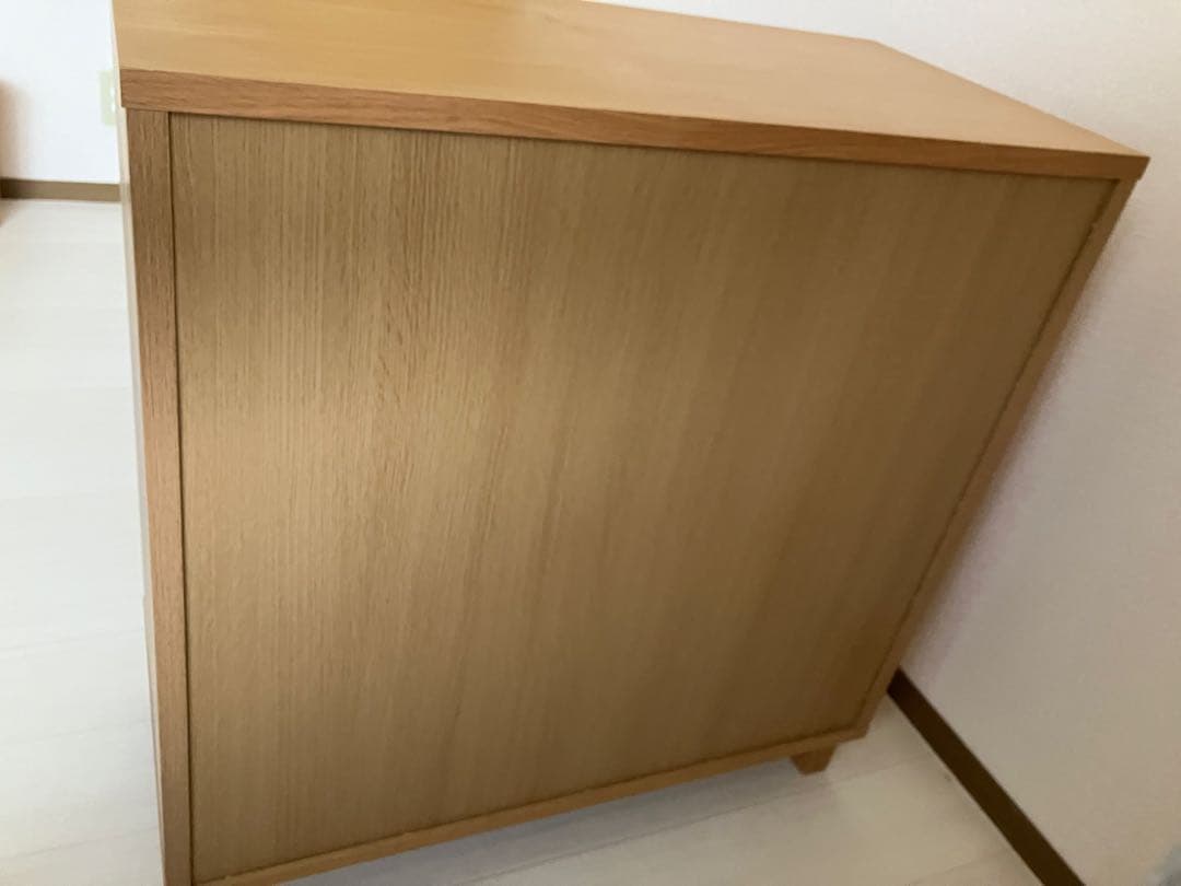 【廃盤品】無印良品　オーク材　キャビネット・ガラス扉(引戸)